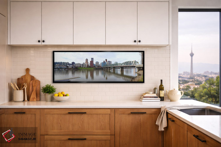 تابلو دکوراتیو Willamette River, Portland, Oregon 2010,پل روی رودخانه… اثر پانورامیک ایمجز - D4B