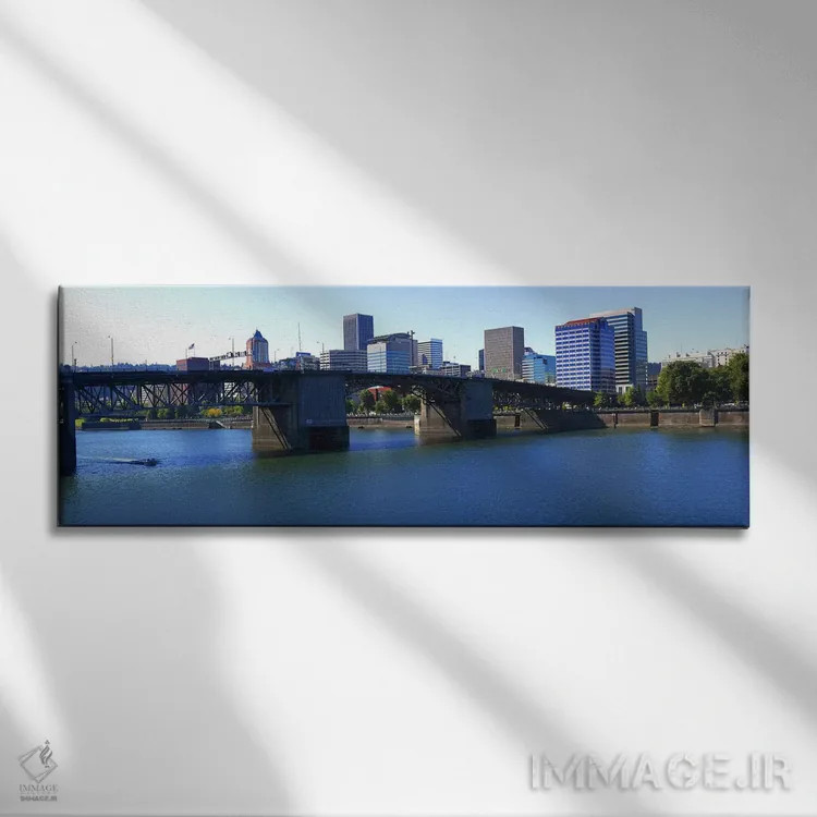 تابلو دکوراتیو Burnside Bridge, Willamette River, Portland, Multnomah… اثر پانورامیک ایمجز - نمای روبهرو روی دیوار