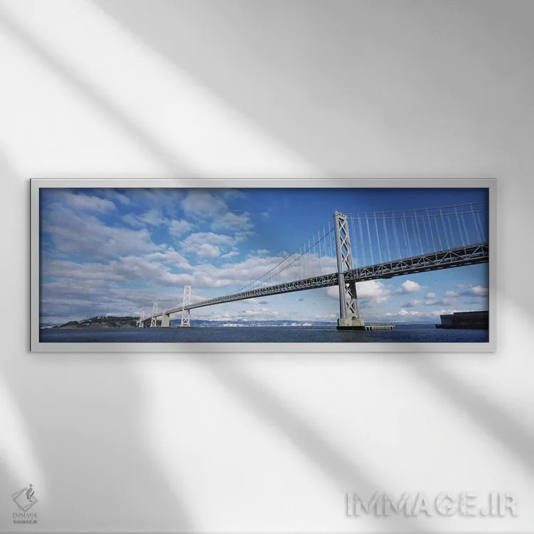 تابلو دکوراتیو Bay Bridge, San Francisco Bay, San Francisco, Californi… اثر پانورامیک ایمجز - نمای قابدار سفید