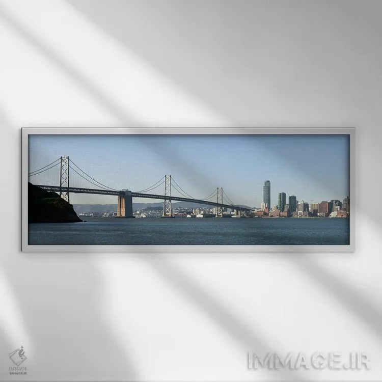 تابلو دکوراتیو Bay Bridge, San Francisco Bay, San Francisco, Californi… اثر پانورامیک ایمجز - نمای قابدار سفید