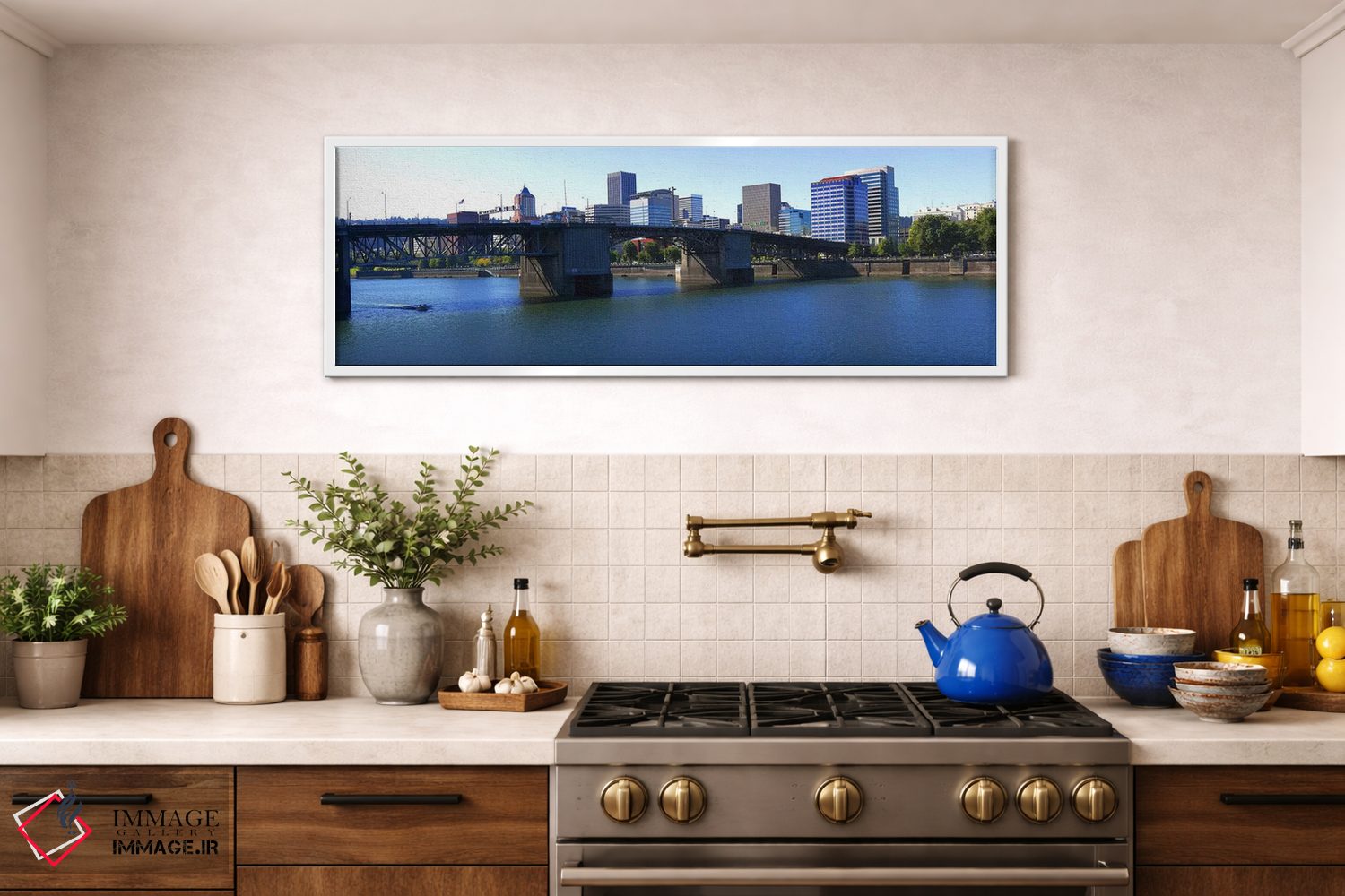 تابلو دکوراتیو Burnside Bridge, Willamette River, Portland, Multnomah… اثر پانورامیک ایمجز - D1W