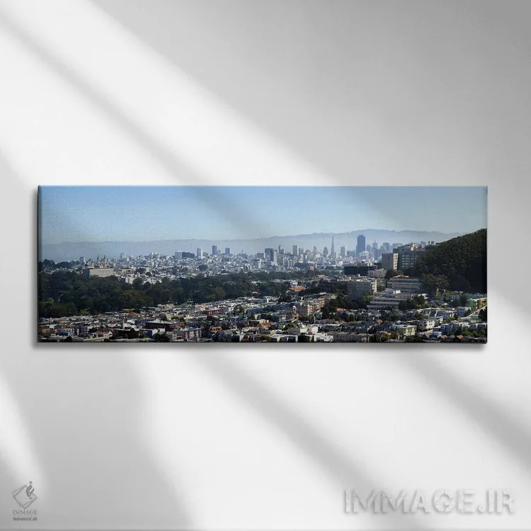تابلو دکوراتیو California, USA,نمای زاویه بالا از یک شهر، سان فرانسیسک… اثر پانورامیک ایمجز - نمای روبهرو روی دیوار