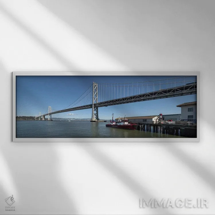 تابلو دکوراتیو Bay Bridge, San Francisco Bay, San Francisco, Californi… اثر پانورامیک ایمجز - نمای قابدار سفید
