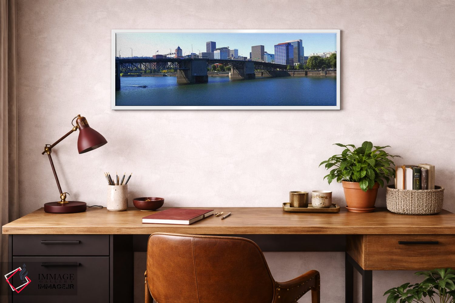 تابلو دکوراتیو Burnside Bridge, Willamette River, Portland, Multnomah… اثر پانورامیک ایمجز - D3W