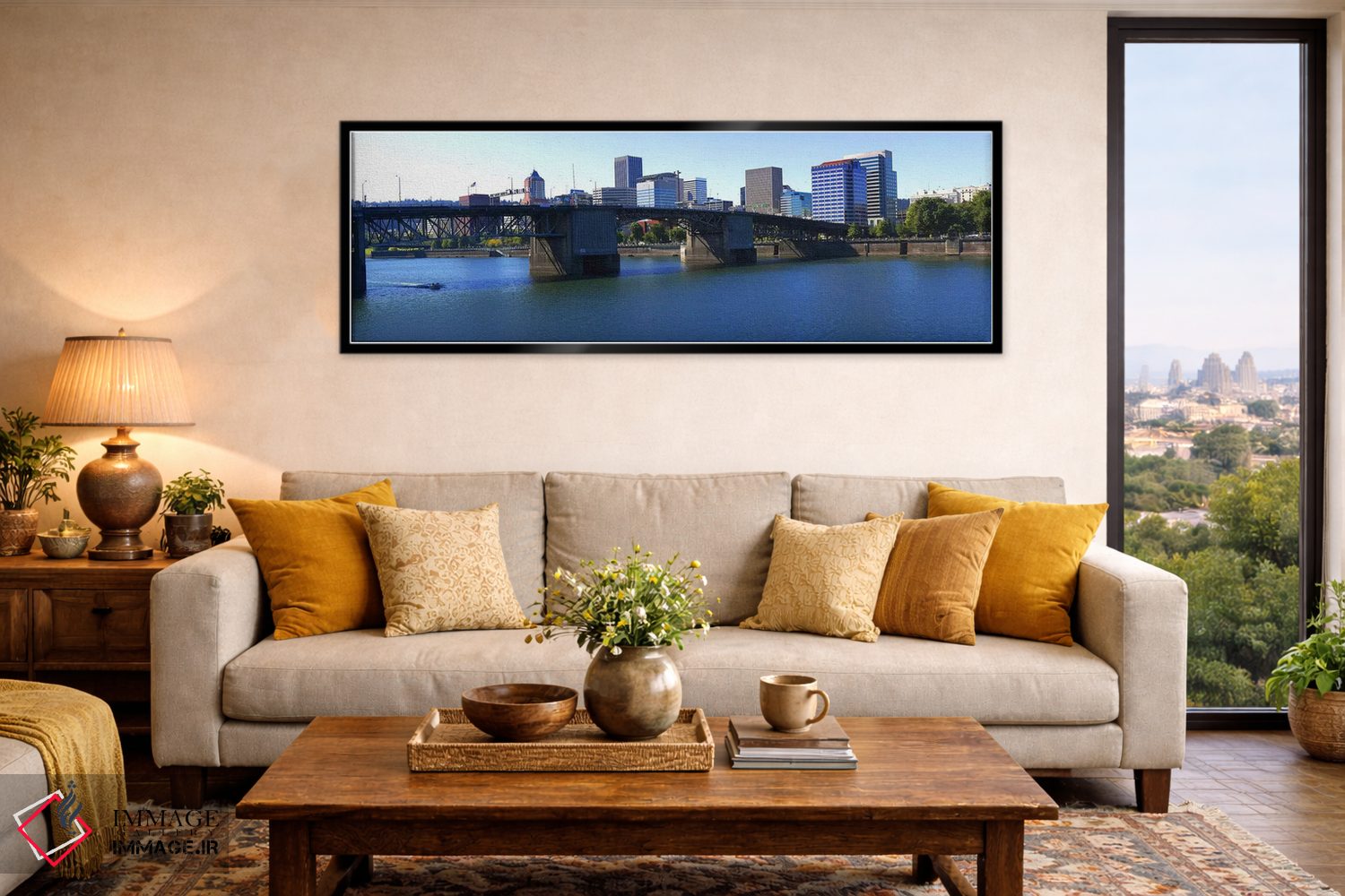 تابلو دکوراتیو Burnside Bridge, Willamette River, Portland, Multnomah… اثر پانورامیک ایمجز - D6B