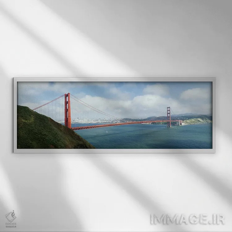 تابلو دکوراتیو San Francisco Bay, San Francisco, California, USA,پل مع… اثر پانورامیک ایمجز - نمای قابدار سفید