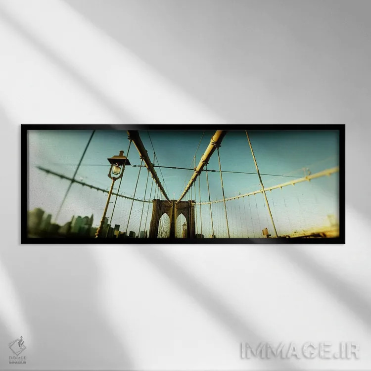 تابلو دکوراتیو Brooklyn Bridge, Manhattan, New York City, New York Sta… اثر پانورامیک ایمجز - نمای قابدار مشکی