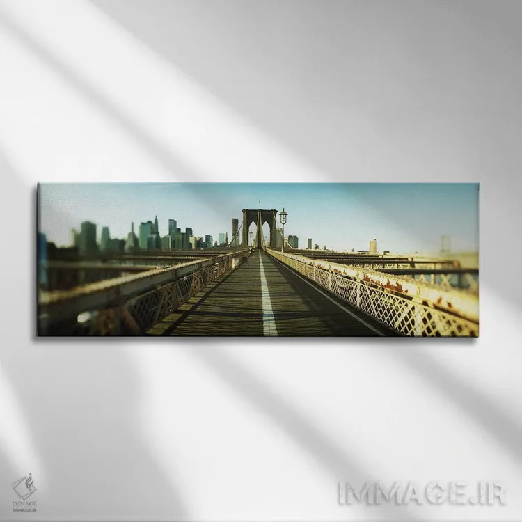 تابلو دکوراتیو New York City, New York State, USA,شهر دیده شده از پل ب… اثر پانورامیک ایمجز - نمای روبهرو روی دیوار