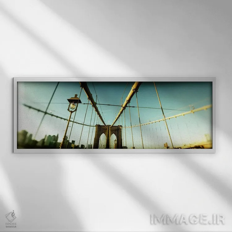 تابلو دکوراتیو Brooklyn Bridge, Manhattan, New York City, New York Sta… اثر پانورامیک ایمجز - نمای قابدار سفید