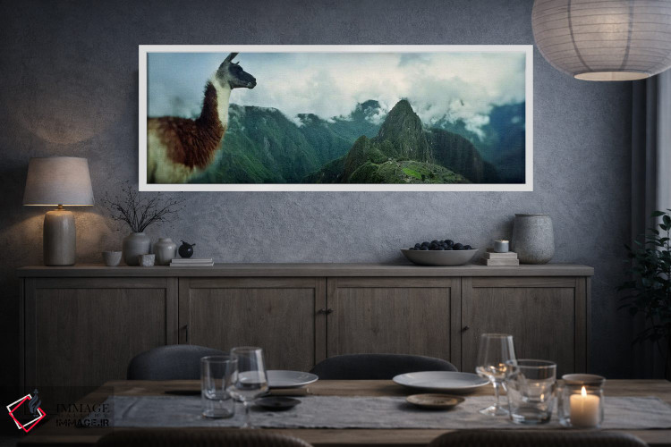 تابلو دکوراتیو Machu Picchu, Cusco Region, Peru,آلپاکا روی کوه با سایت… اثر پانورامیک ایمجز - D3W