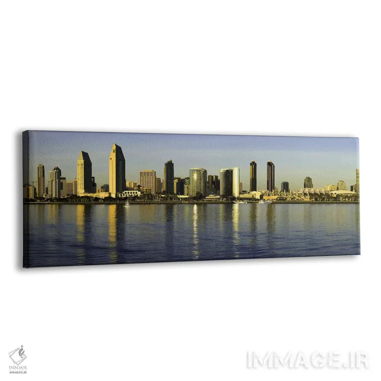 تابلو دکوراتیو San Diego, California, USA,بازتاب آسمان خراش ها در آب ه… اثر پانورامیک ایمجز - نمای پرسپکتیو محصول