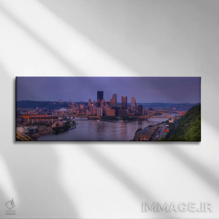 تابلو دکوراتیو Allegheny County, Pennsylvania, USA,شهر دیده شده از وست… اثر پانورامیک ایمجز - نمای روبهرو روی دیوار