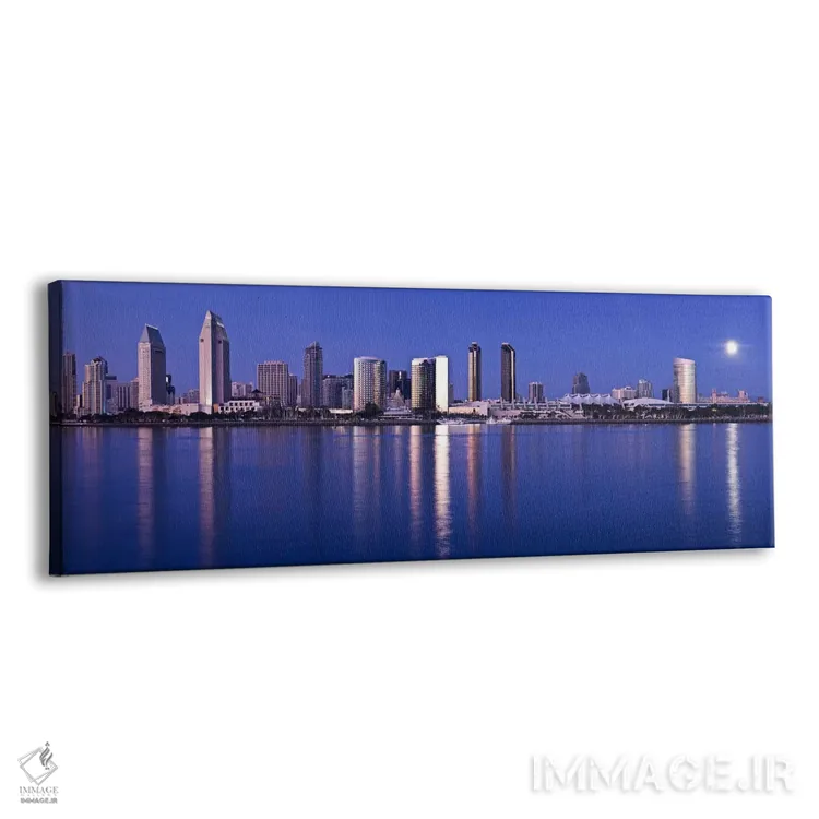 تابلو دکوراتیو San Diego, California, USA 2010,طلوع ماه بر فراز شهر، س… اثر پانورامیک ایمجز - نمای پرسپکتیو محصول