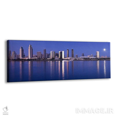 تابلو دکوراتیو San Diego, California, USA 2010,طلوع ماه بر فراز شهر، س… اثر پانورامیک ایمجز - نمای پرسپکتیو محصول