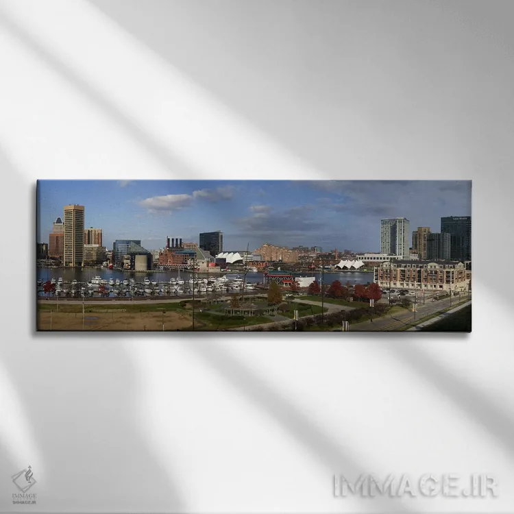 تابلو دکوراتیو Inner Harbor, Baltimore, Maryland, USA 2009,ساختمان ها… اثر پانورامیک ایمجز - نمای روبهرو روی دیوار