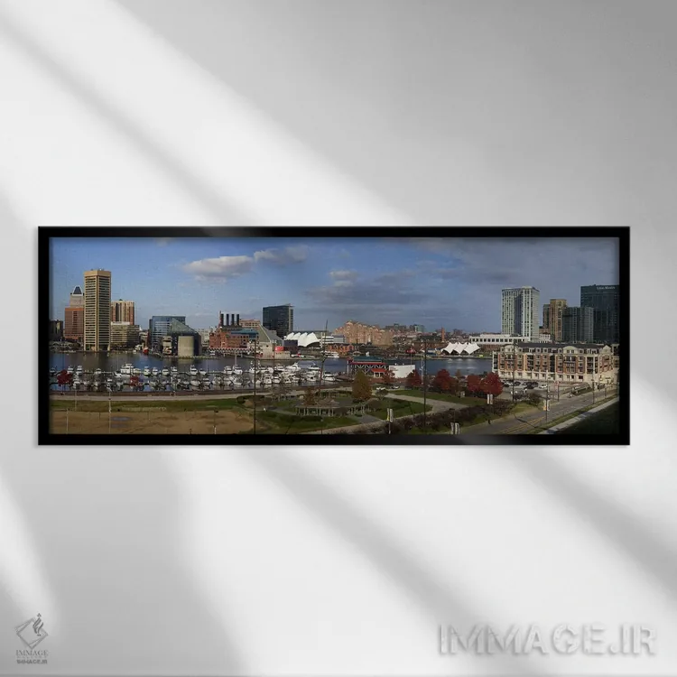 تابلو دکوراتیو Inner Harbor, Baltimore, Maryland, USA 2009,ساختمان ها… اثر پانورامیک ایمجز - نمای قابدار مشکی