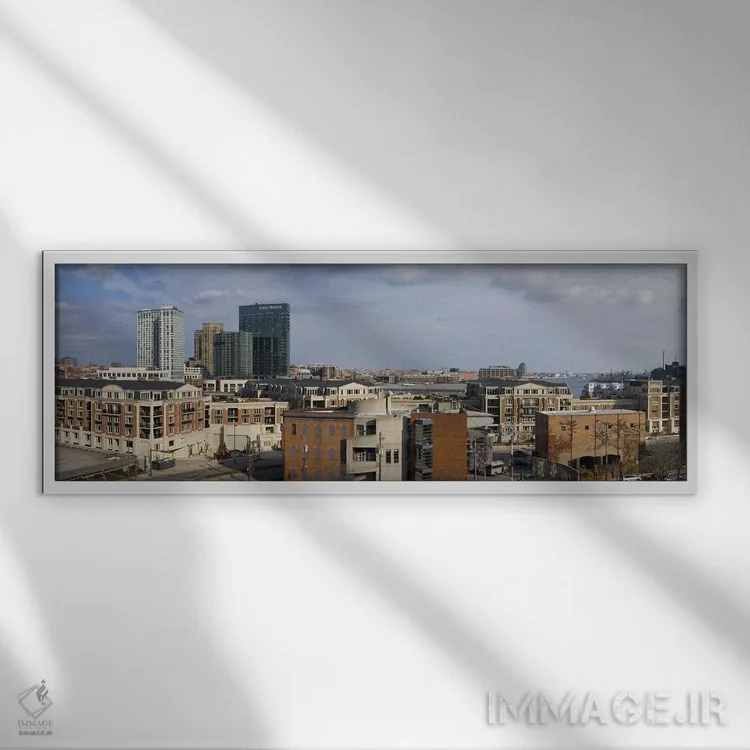 تابلو دکوراتیو Inner Harbor, Baltimore, Maryland, USA 2009 #2,ساختمان… اثر پانورامیک ایمجز - نمای قابدار سفید