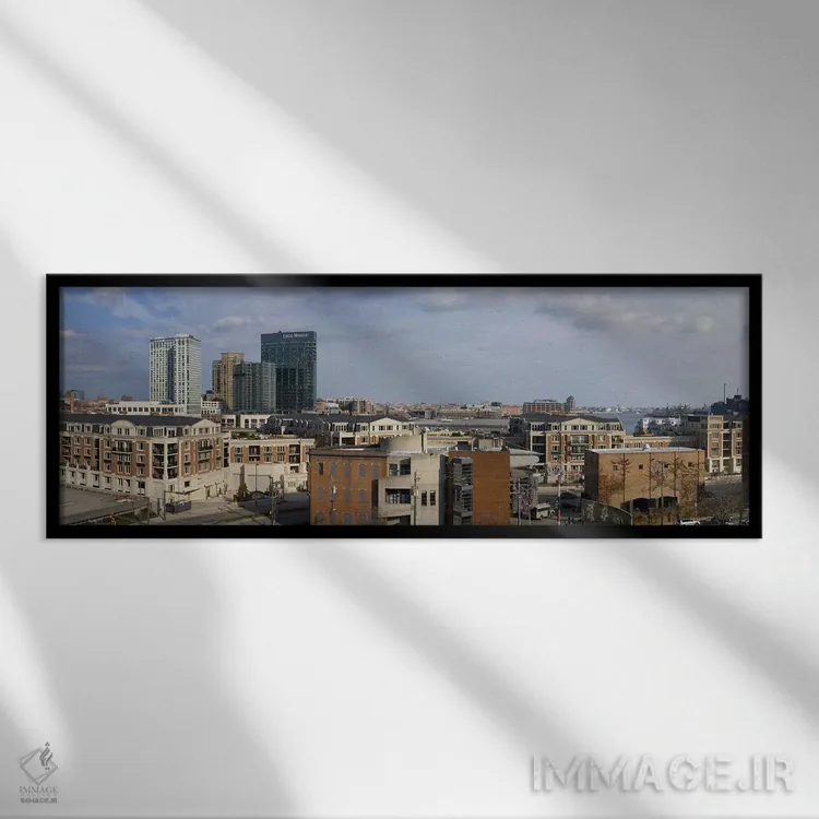 تابلو دکوراتیو Inner Harbor, Baltimore, Maryland, USA 2009 #2,ساختمان… اثر پانورامیک ایمجز - نمای قابدار مشکی