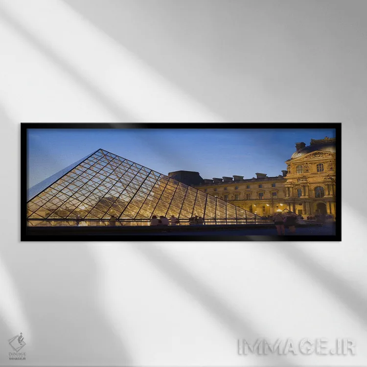 تابلو دکوراتیو Louvre Pyramid, Musee Du Louvre, Paris, Ile-de-France… اثر پانورامیک ایمجز - نمای قابدار مشکی