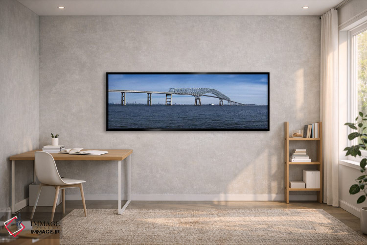 تابلو دکوراتیو Francis Scott Key Bridge, Patapsco River, Baltimore, Ma… اثر پانورامیک ایمجز - D2B