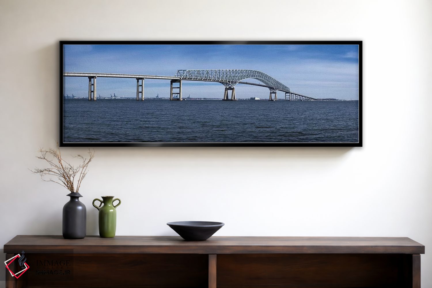 تابلو دکوراتیو Francis Scott Key Bridge, Patapsco River, Baltimore, Ma… اثر پانورامیک ایمجز - D1B