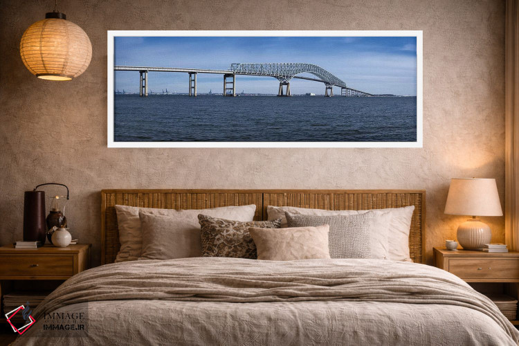 تابلو دکوراتیو Francis Scott Key Bridge, Patapsco River, Baltimore, Ma… اثر پانورامیک ایمجز - D4W