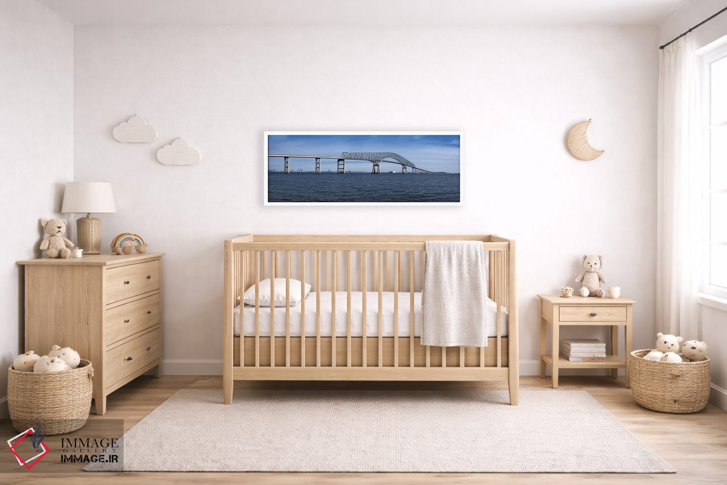 تابلو دکوراتیو Francis Scott Key Bridge, Patapsco River, Baltimore, Ma… اثر پانورامیک ایمجز - D6W