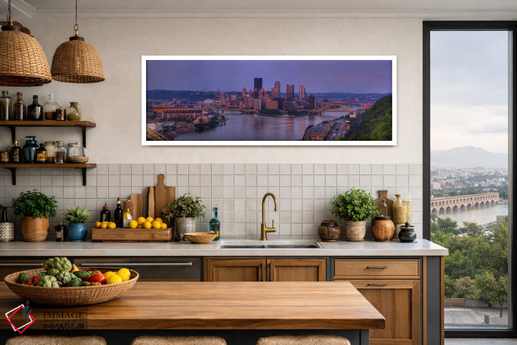 تابلو دکوراتیو Allegheny County, Pennsylvania, USA,شهر دیده شده از وست… اثر پانورامیک ایمجز - D3W