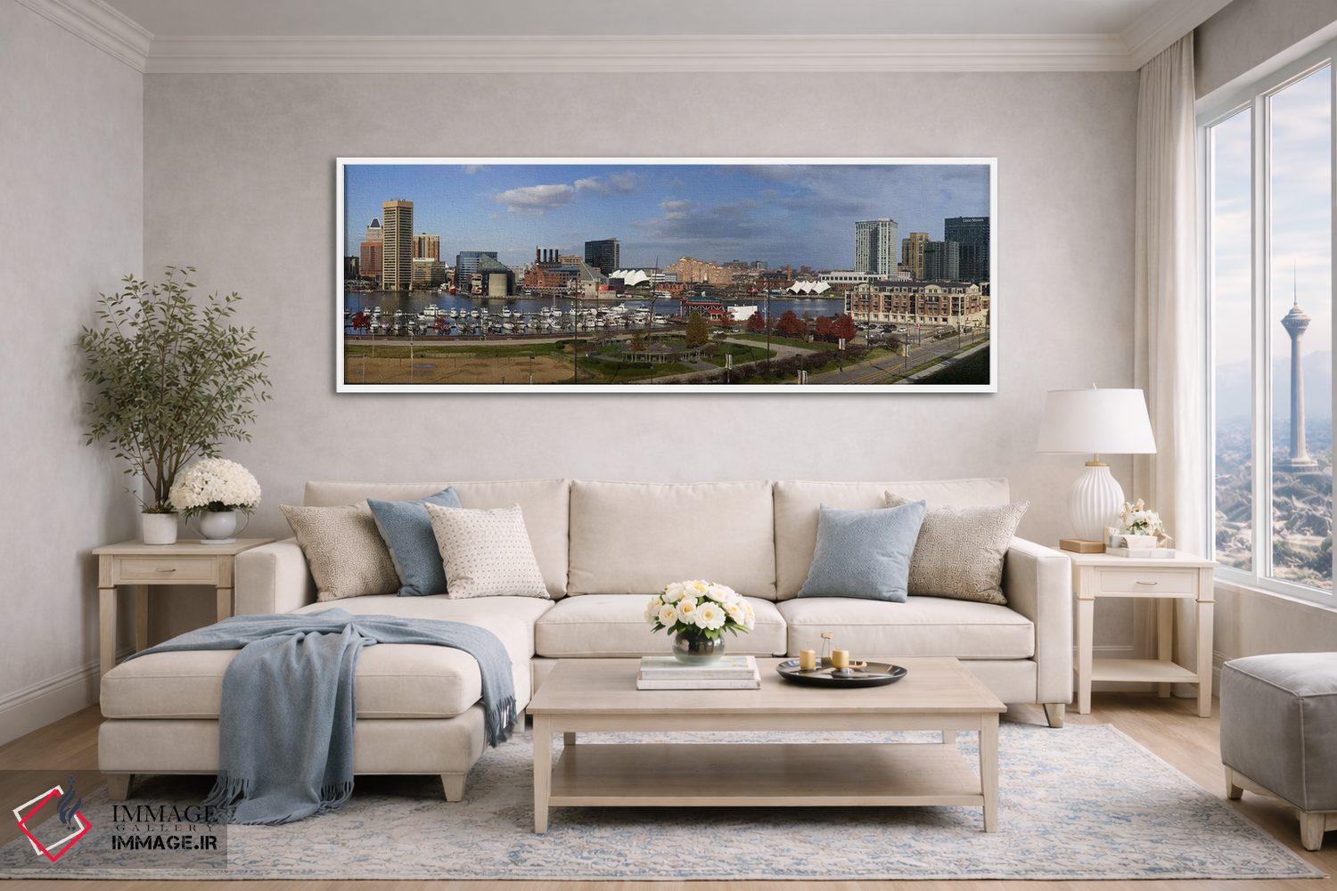 تابلو دکوراتیو Inner Harbor, Baltimore, Maryland, USA 2009,ساختمان ها… اثر پانورامیک ایمجز - D4W
