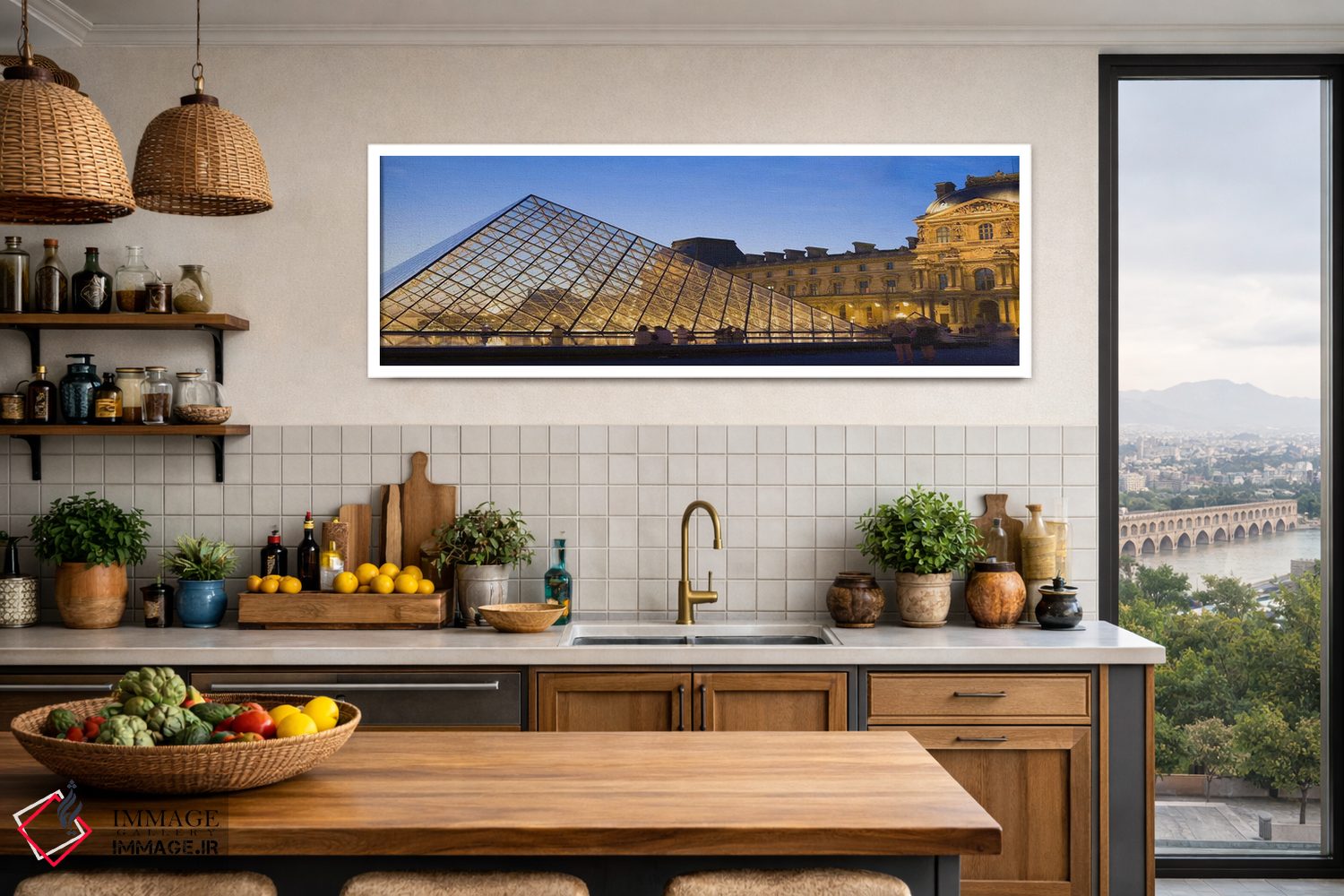 تابلو دکوراتیو Louvre Pyramid, Musee Du Louvre, Paris, Ile-de-France… اثر پانورامیک ایمجز - D2W