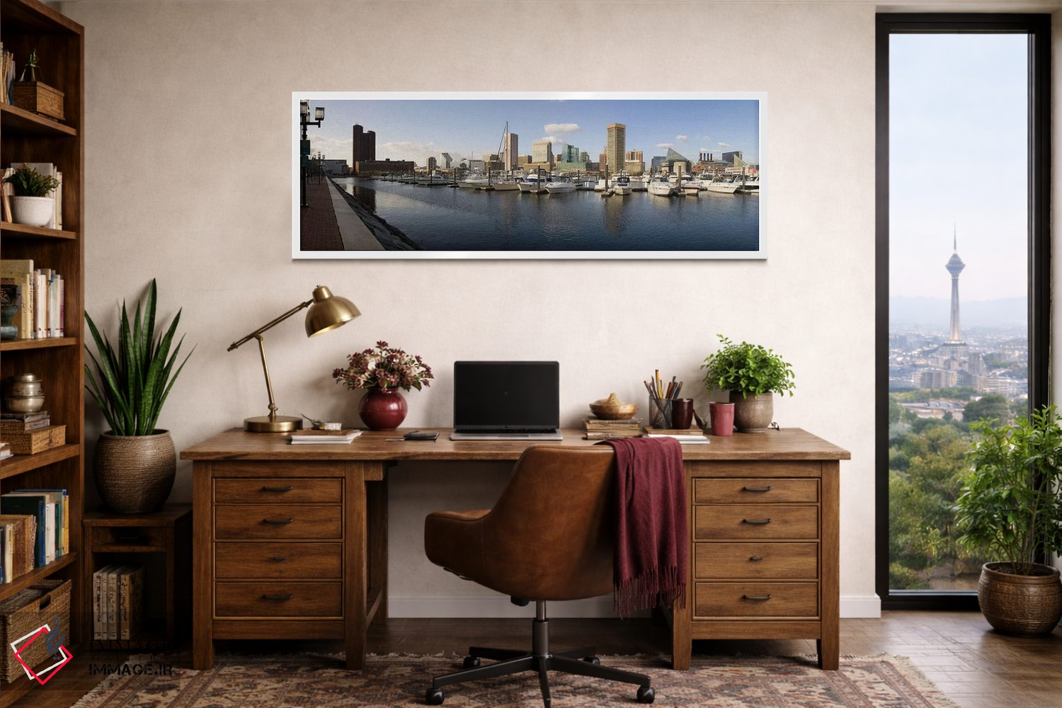 تابلو دکوراتیو Inner Harbor, Baltimore, Maryland, USA 2009,قایق های لن… اثر پانورامیک ایمجز - D1W