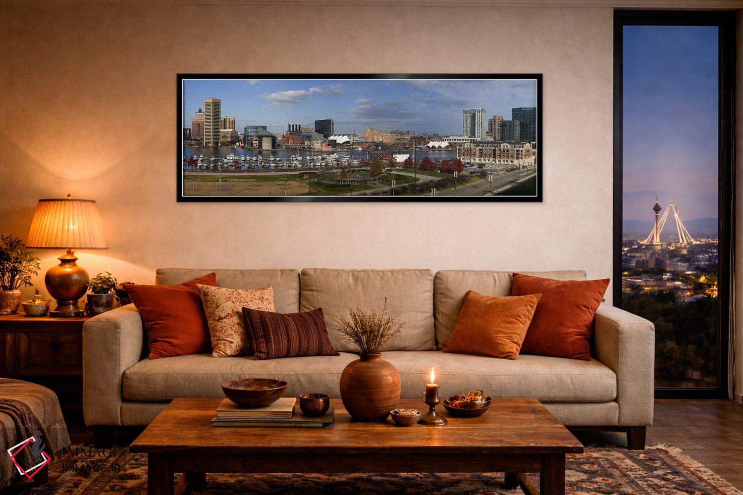 تابلو دکوراتیو Inner Harbor, Baltimore, Maryland, USA 2009,ساختمان ها… اثر پانورامیک ایمجز - D5B