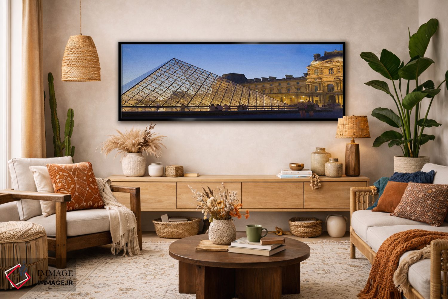 تابلو دکوراتیو Louvre Pyramid, Musee Du Louvre, Paris, Ile-de-France… اثر پانورامیک ایمجز - D4B