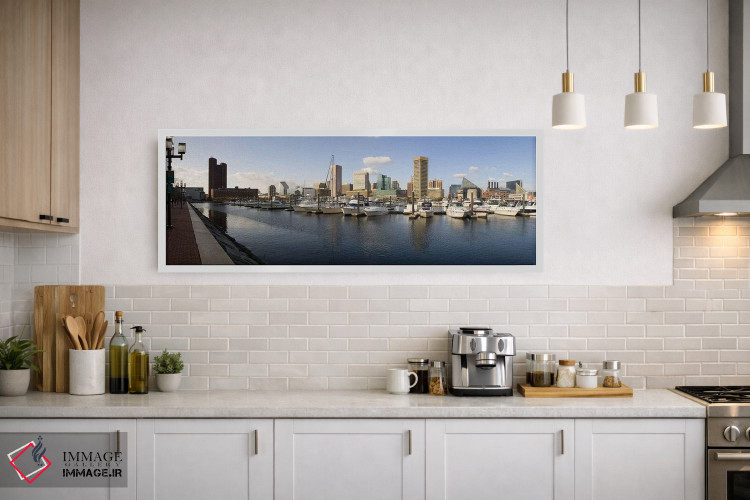 تابلو دکوراتیو Inner Harbor, Baltimore, Maryland, USA 2009,قایق های لن… اثر پانورامیک ایمجز - D2W