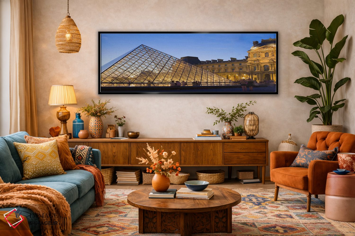 تابلو دکوراتیو Louvre Pyramid, Musee Du Louvre, Paris, Ile-de-France… اثر پانورامیک ایمجز - D3B