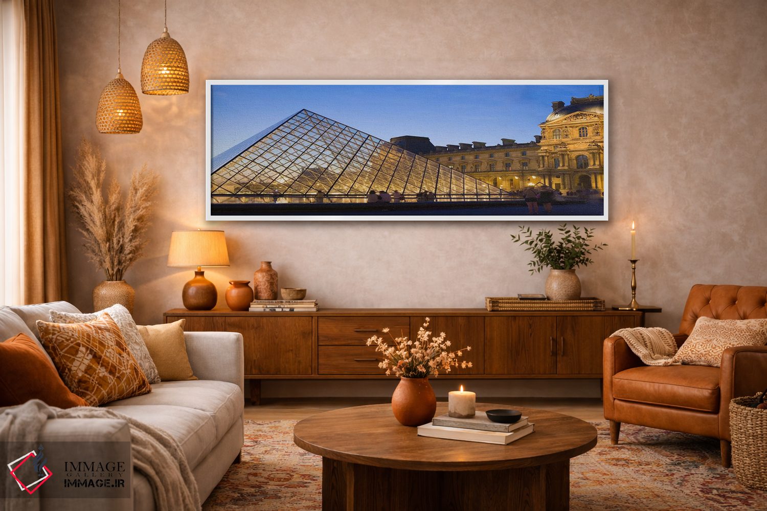 تابلو دکوراتیو Louvre Pyramid, Musee Du Louvre, Paris, Ile-de-France… اثر پانورامیک ایمجز - D5W