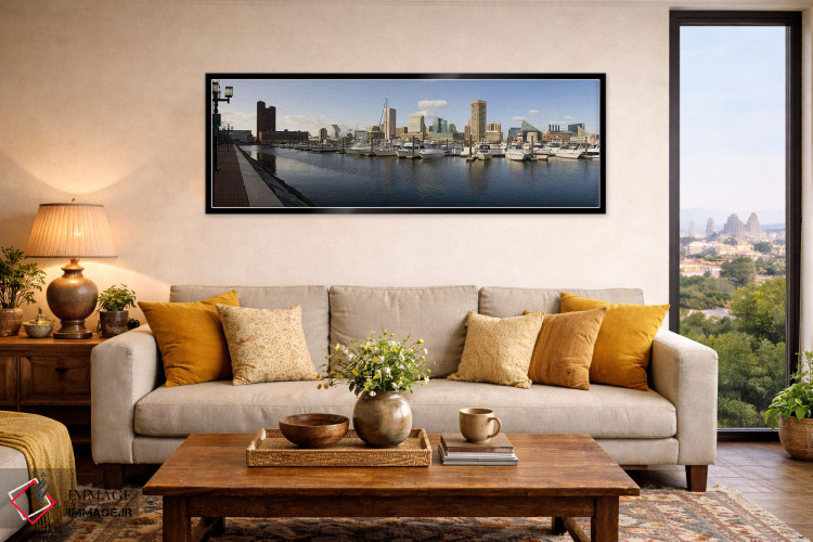 تابلو دکوراتیو Inner Harbor, Baltimore, Maryland, USA 2009,قایق های لن… اثر پانورامیک ایمجز - D6B