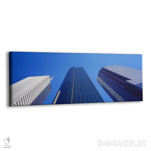 تابلو دکوراتیو Houston, Texas, USA,نمای روبه پایین آسمان خراش ها در بر… اثر پانورامیک ایمجز - نمای پرسپکتیو محصول