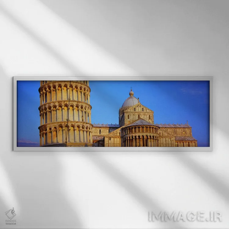 تابلو دکوراتیو Pisa Cathedral, Leaning Tower Of Pisa, Piazza Dei Mirac… اثر پانورامیک ایمجز - نمای قابدار سفید