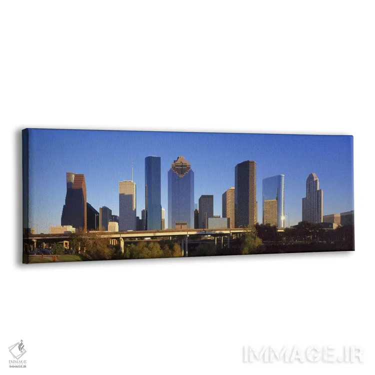 تابلو دکوراتیو Houston, Texas, USA,آسمان خراش ها در برابر آسمان آبی، ه… اثر پانورامیک ایمجز - نمای پرسپکتیو محصول