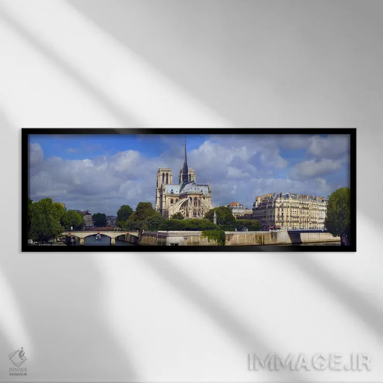 تابلو دکوراتیو Notre Dame Cathedral, Seine River, Paris, Ile-de-France… اثر پانورامیک ایمجز - نمای قابدار مشکی