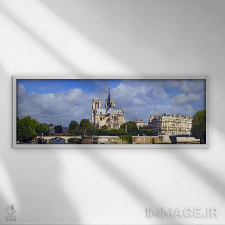 تابلو دکوراتیو Notre Dame Cathedral, Seine River, Paris, Ile-de-France… اثر پانورامیک ایمجز - نمای قابدار سفید