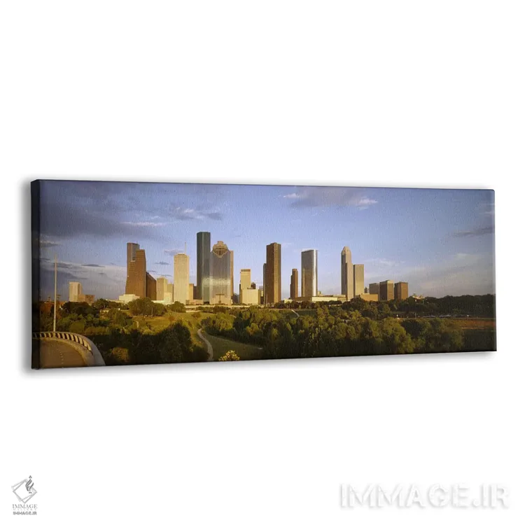 تابلو دکوراتیو Houston, Texas, USA,آسمان خراش ها در برابر آسمان ابری… اثر پانورامیک ایمجز - نمای پرسپکتیو محصول