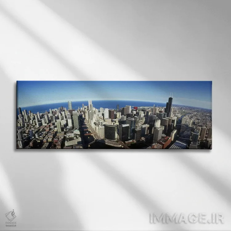 تابلو دکوراتیو Chicago, Cook County, Illinois, USA 2010 #3,نمای هوایی… اثر پانورامیک ایمجز - نمای روبهرو روی دیوار