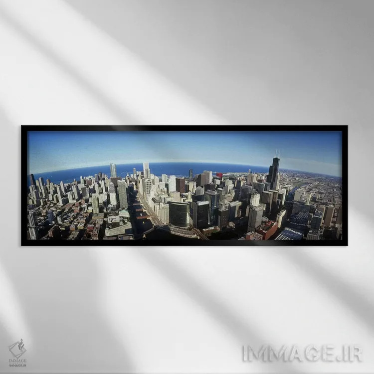 تابلو دکوراتیو Chicago, Cook County, Illinois, USA 2010 #3,نمای هوایی… اثر پانورامیک ایمجز - نمای قابدار مشکی