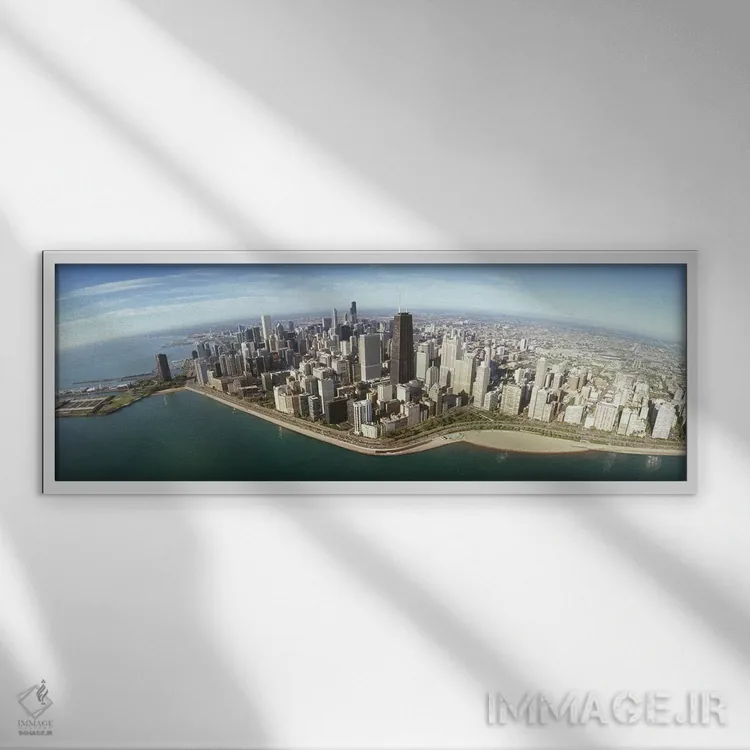 تابلو دکوراتیو Chicago, Cook County, Illinois, USA 2010,نمای هوایی از… اثر پانورامیک ایمجز - نمای قابدار سفید