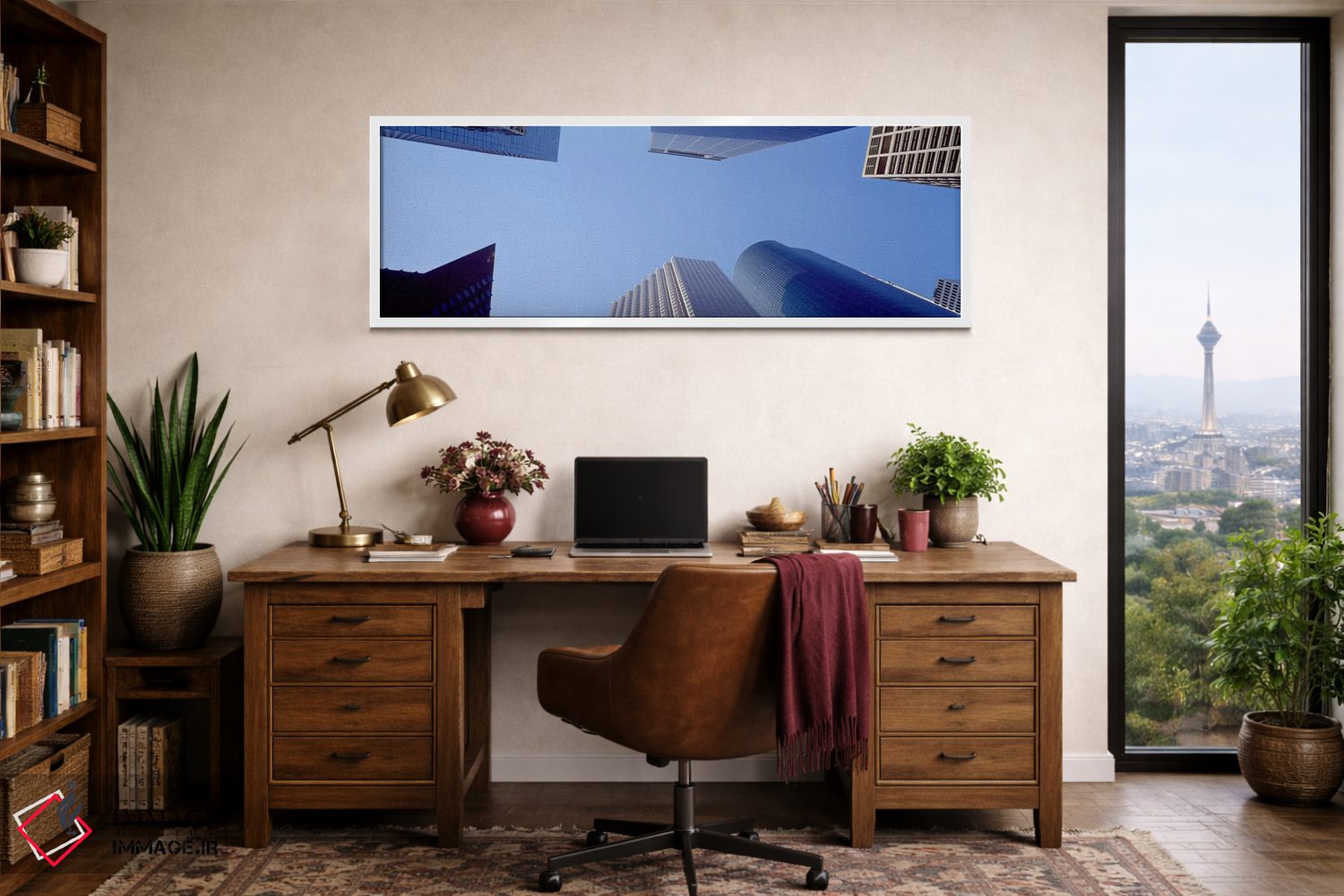 تابلو دکوراتیو Houston, Texas, USA #2,نمای روبه پایین آسمان خراش ها در… اثر پانورامیک ایمجز - D1W