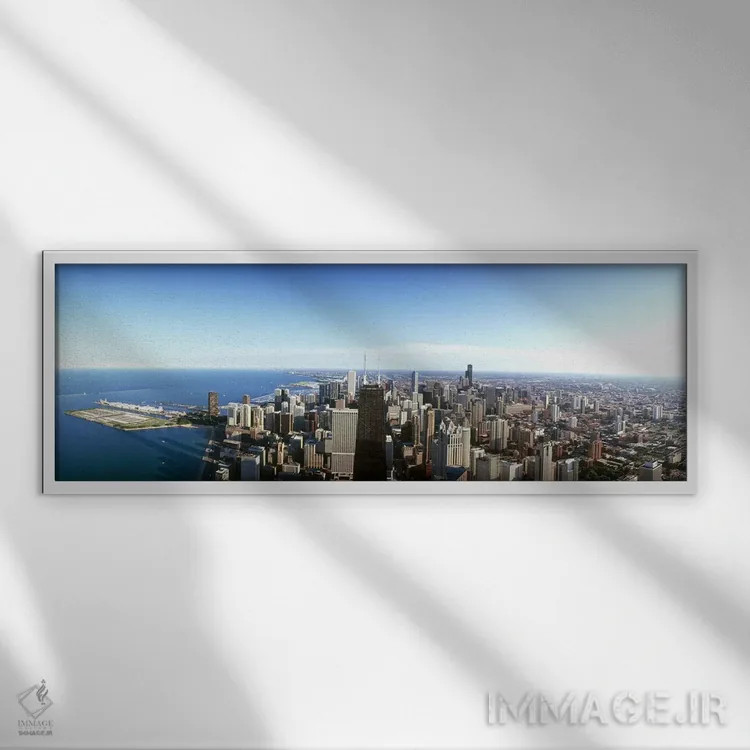تابلو دکوراتیو Chicago, Cook County, Illinois, USA 2010 #4,نمای هوایی… اثر پانورامیک ایمجز - نمای قابدار سفید