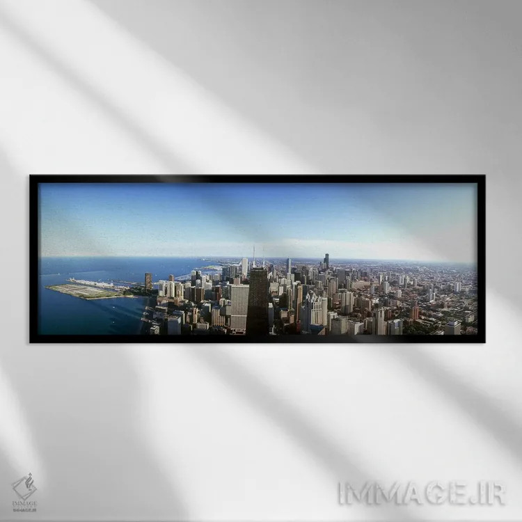 تابلو دکوراتیو Chicago, Cook County, Illinois, USA 2010 #4,نمای هوایی… اثر پانورامیک ایمجز - نمای قابدار مشکی