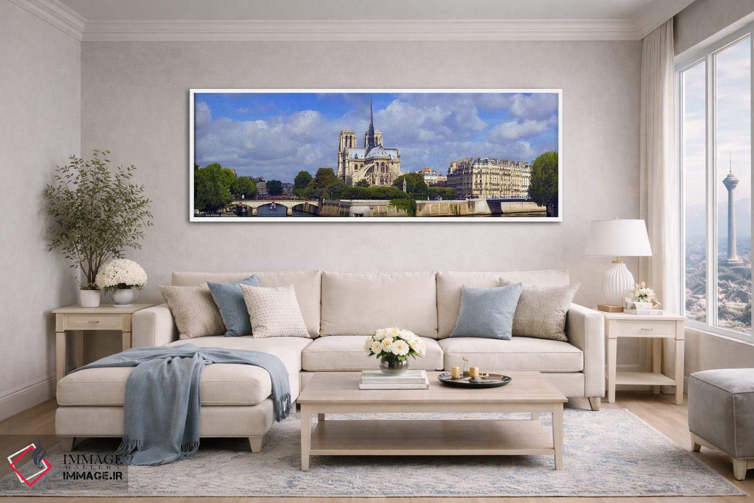 تابلو دکوراتیو Notre Dame Cathedral, Seine River, Paris, Ile-de-France… اثر پانورامیک ایمجز - D4W
